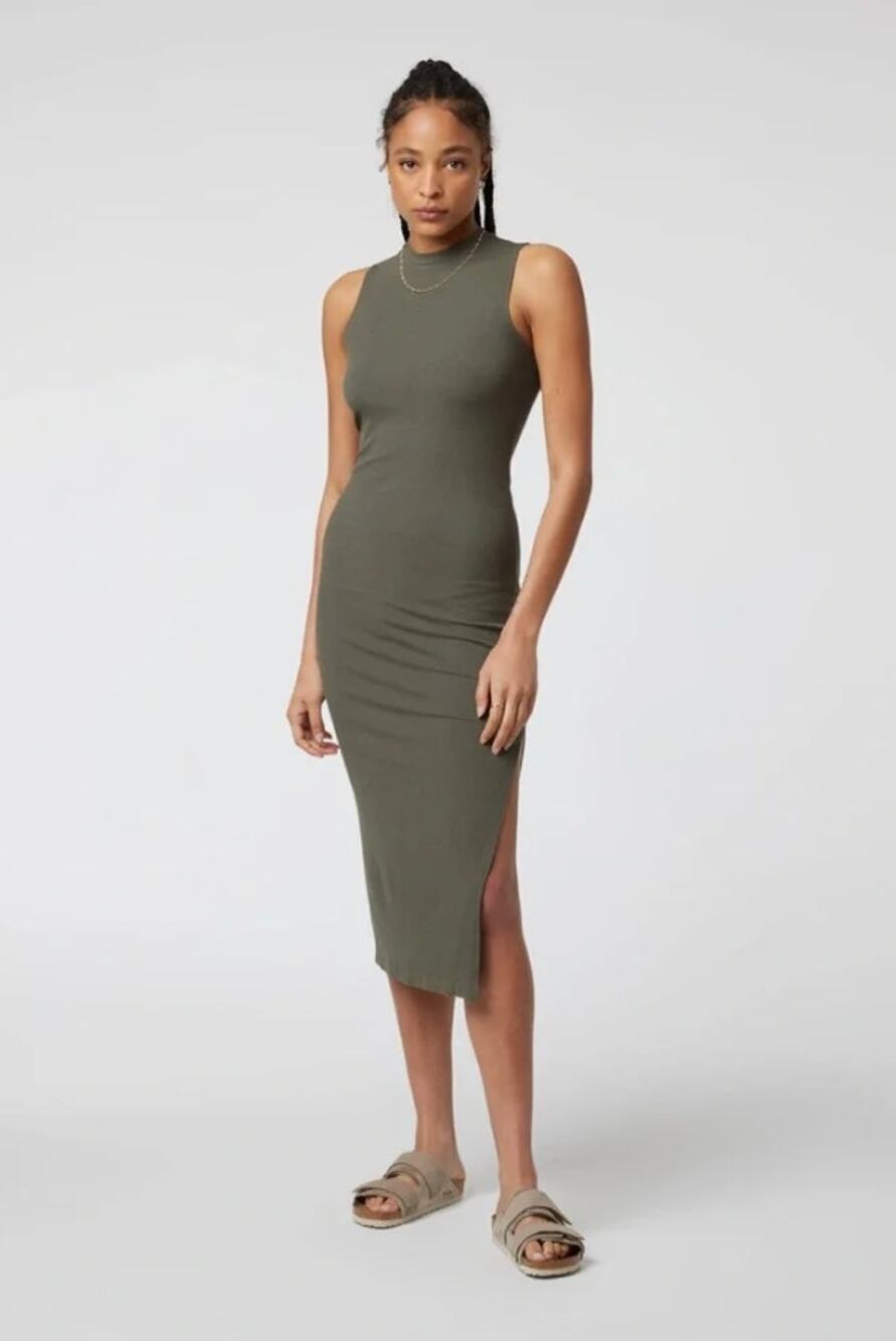 Vuori Pose Sands Dress Oregano Ribbed Size Large